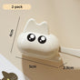 Cute Cat Toothbrush Clip, Portable Travel Toothbrush Head Protective Cover—2-Pack—White