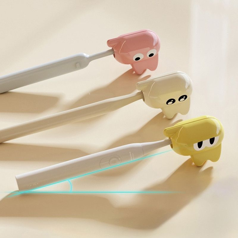 Cute Cat Toothbrush Clip, Portable Travel Toothbrush Head Protective Cover—2-Pack—White