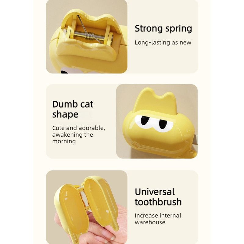 Cute Cat Toothbrush Clip, Portable Travel Toothbrush Head Protective Cover—2-Pack—White