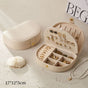 Double-Layer PU Leather Jewelry Box, Portable Compartment Storage Case for Necklaces, Earrings, and Rings—White