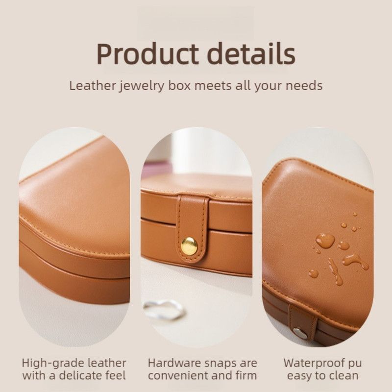 Double-Layer PU Leather Jewelry Box, Portable Compartment Storage Case for Necklaces, Earrings, and Rings—White