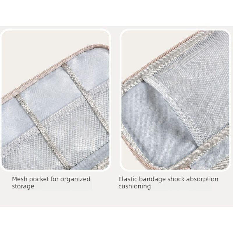 Double-Layer Digital Storage Bag, Portable Case for Data Cables, Power Banks, and Hard Drives—Blue