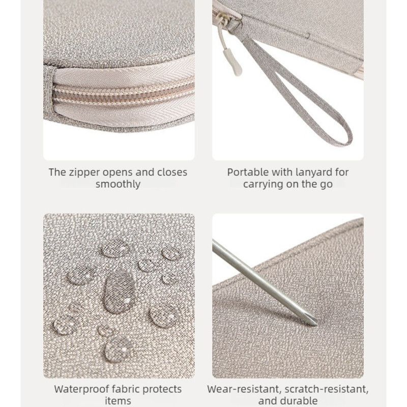 Double-Layer Digital Storage Bag, Portable Case for Data Cables, Power Banks, and Hard Drives—Gray