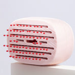 Portable Retractable Air Cushion Comb, Mini Travel Massage Hair Brush with Dust Cover—Pink
