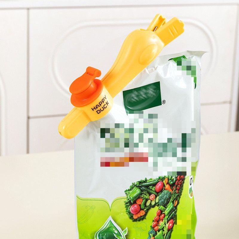 Diving Duck Sealing Clip With Spout, Kitchen Food Bag Moisture-Proof Sealer Clip—White