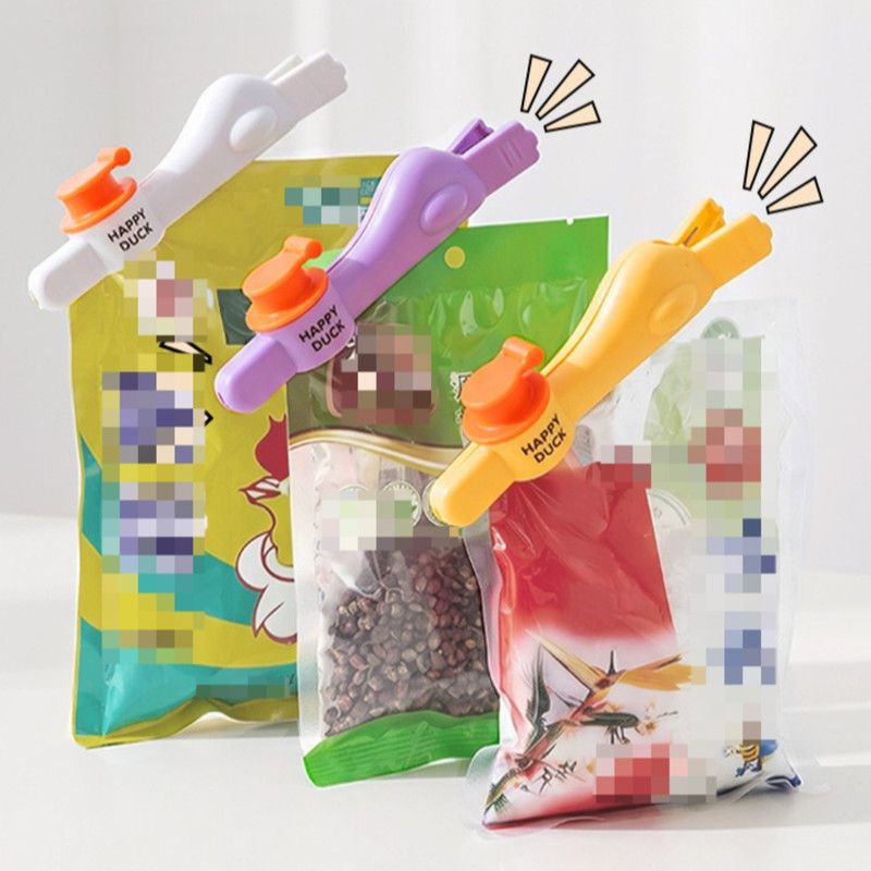 Diving Duck Sealing Clip With Spout, Kitchen Food Bag Moisture-Proof Sealer Clip—White