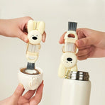 4-in-1 Cup Lid Brush, Multi-function Gap Cleaner for Water Bottles & Baby Bottles—White