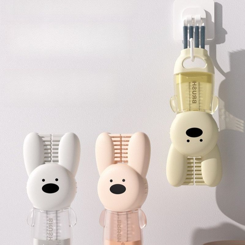 4-in-1 Cup Lid Brush, Multi-function Gap Cleaner for Water Bottles & Baby Bottles—Yellow