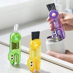 3-in-1 Cup Lid Cleaning Brush, Multifunctional Baby Bottle Crevice Cleaner Brush—Yellow