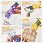 3-in-1 Cup Lid Cleaning Brush, Multifunctional Baby Bottle Crevice Cleaner Brush—Yellow