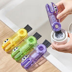 3-in-1 Cup Lid Cleaning Brush, Multifunctional Baby Bottle Crevice Cleaner Brush—Yellow