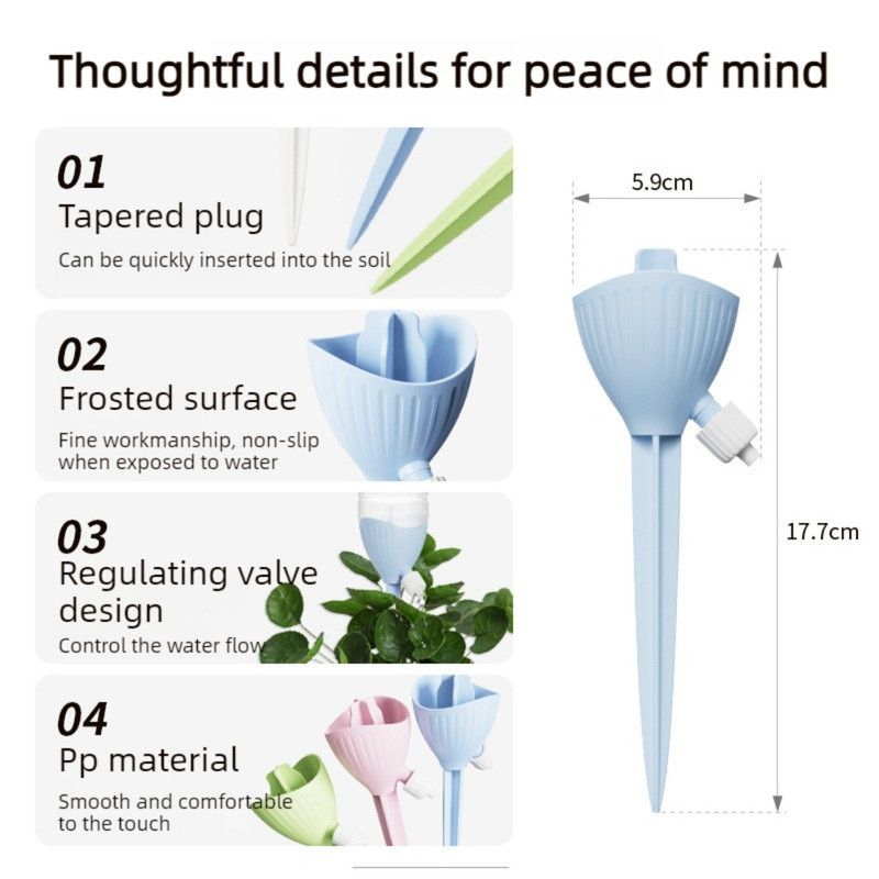 Automatic Plant Waterer, Adjustable Drip Irrigation Device for Potted Plants—White