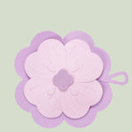 Clover-Shaped Floor Drain Odor-Proof Mat, Bathroom Drain Filter Cover—Purple