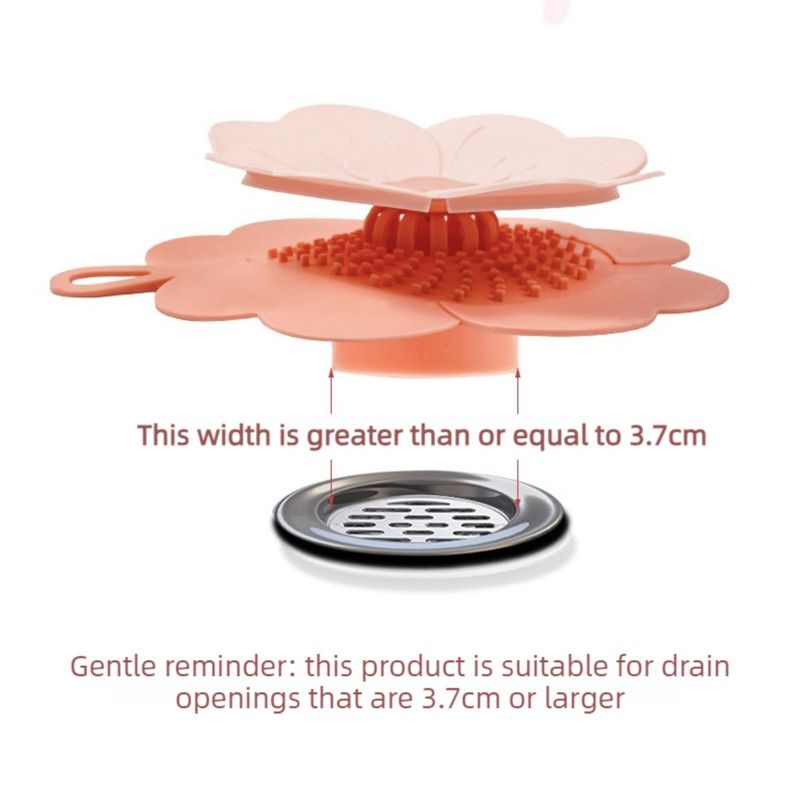 Clover-Shaped Floor Drain Odor-Proof Mat, Bathroom Drain Filter Cover—Purple
