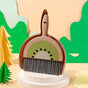 Mini Broom and Dustpan Set, Desktop Cleaning Brush for Desk & Keyboard—Brown