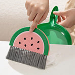 Mini Broom and Dustpan Set, Desktop Cleaning Brush for Desk & Keyboard—Brown