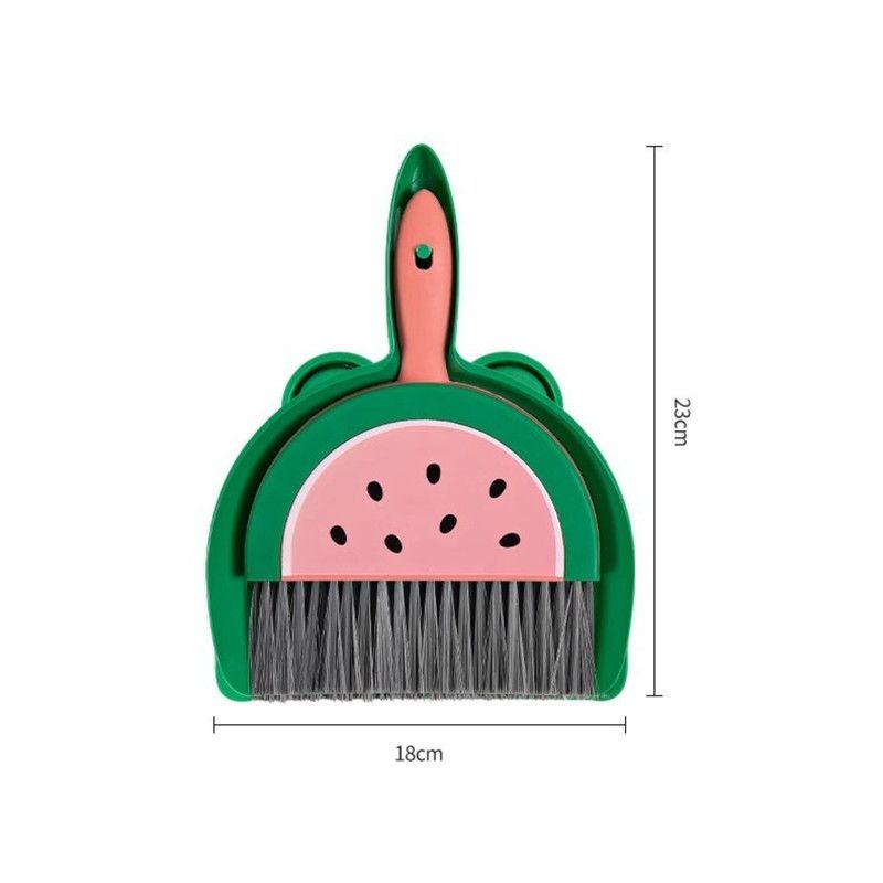 Mini Broom and Dustpan Set, Desktop Cleaning Brush for Desk & Keyboard—Brown