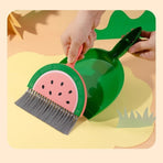 Mini Broom and Dustpan Set, Desktop Cleaning Brush for Desk & Keyboard—Yellow