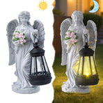 Solar-Powered Angel Lantern Outdoor Light, Resin Waterproof Garden Decorative Light, Walkway and Lawn Mood Light, Garden Statue Ornament for Ambiance
