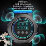 Multi-Wave Variable Frequency Ultrasonic Pest Repeller Electromagnetic Pressure Wave Rodent Insect Repellent Indoor Garage Warehouse Use-black