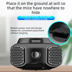 Multi-Wave Variable Frequency Ultrasonic Pest Repeller Electromagnetic Pressure Wave Rodent Insect Repellent Indoor Garage Warehouse Use-black