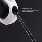 Retractable Dog Lead with LED Light & Waste Bag Dispenser, Anti Slip Automatic Pet Walking Leash
