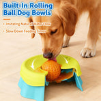 Pet Slow Feeder Bowl-Blue-yellow