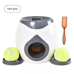 Pet Feeder with 2 Tennis Balls & 1 Spoon-Dark Gray