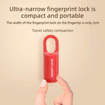 Smart Fingerprint Padlock Portable Luggage Lock Type C Rechargeable Anti Theft Travel Bag Lock-black