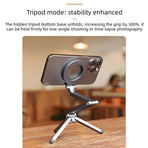 Multi-Axis Foldable Magnetic Phone Tripod Portable Travel MagSafe Compatible Cell Phone Desktop Mount Adjustable Angle Stand
