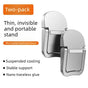 2‑Pack One‑Level Foldable Laptop Stand Invisible Portable Notebook Cooling Feet with Nano Adhesive for Desk Use-Silver