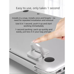 2‑Pack Two‑Level Adjustable Foldable Laptop Stand Invisible Portable Notebook Cooling Feet Nano Sticker for Office Travel-Silver