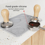 Multi Function Silicone Coffee Tamping Mat Non Slip Espresso Tamper Pad Coffee Machine Accessories-Black