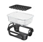 Air Fryer Glass Baking Tray Insert with Drain Rack & Support Frame, Heat Resistant Food Safe Cooking Container-Black