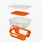 Air Fryer Glass Baking Tray Insert with Drain Rack & Support Frame, Heat Resistant Food Safe Cooking Container-Orange