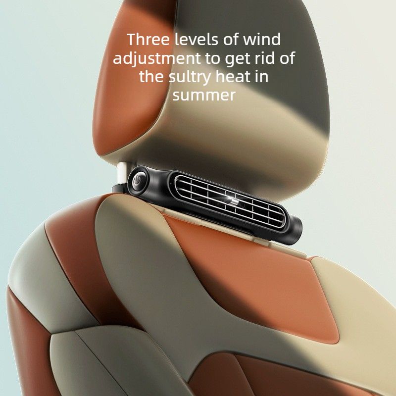 Powerful Car Seat Backrest Fan, USB Rechargeable for Vehicle-white