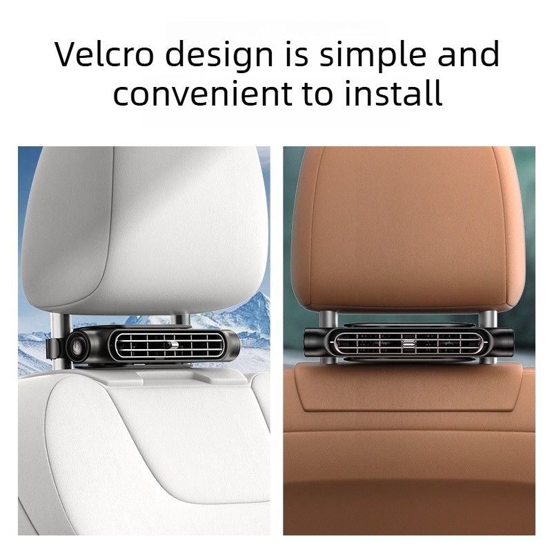Powerful Car Seat Fan with Built-in Battery, Cordless & Plug-in Dual-Use-black