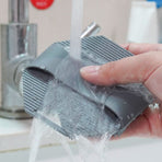 Silicone Body Scrubber Exfoliating Shower Brush Soft Silicone Bath Scrub Brush for Deep Skin Cleansing-gray