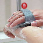 Silicone Body Scrubber Exfoliating Shower Brush Soft Silicone Bath Scrub Brush for Deep Skin Cleansing-gray