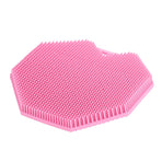 Silicone Body Scrubber Exfoliating Shower Brush Soft Silicone Bath Scrub Brush for Deep Skin Cleansing-pink