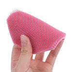 Silicone Body Scrubber Exfoliating Shower Brush Soft Silicone Bath Scrub Brush for Deep Skin Cleansing-pink