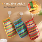 Exfoliating Bath Glove Double Sided Body Scrub Mitt Skin Exfoliator Shower Wash Glove-Blue