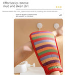 Exfoliating Bath Glove Double Sided Body Scrub Mitt Skin Exfoliator Shower Wash Glove-Blue