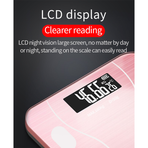 USB Rechargeable Smart Body Fat Scale Digital Bathroom Weight Scale Body Composition Analyzer with Smartphone App Sync-Pink
