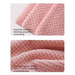 Waffle Weave Microfibre Hair Drying Towel Extra Large Super Absorbent Quick Dry Hair Wrap for Long Thick Hair-Pink