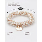 3-Pack Simple & Stylish Crystal Hair Ties for Women – Ponytail Elastic & Bracelet 2-in-1
