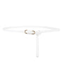 Knotted Thin Leather Belt for Women, Adjustable Slim Waist Strap for Dresses Long Blouses-white
