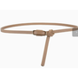Knotted Thin Leather Belt for Women, Adjustable Slim Waist Strap for Dresses Long Blouses-khaki