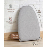 1 piece - Handheld ironing pad - Heat-resistant ironing mat - Portable ironing aid - Ironing tool - Steam glove with finger loops - Mini ironing board - Ironing board - Ironing pad - 24 x 15 cm - Gray - Front View