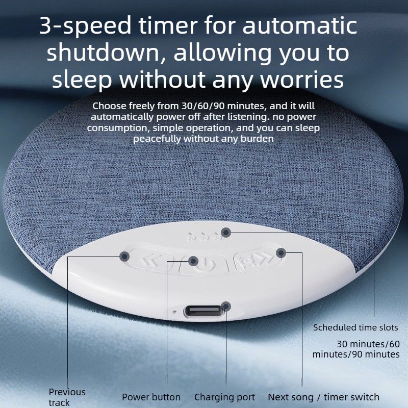 Bedside Sleep Bluetooth Speaker White Noise Machine Timed Playback Meditation Sleep Aid Stereo Speaker